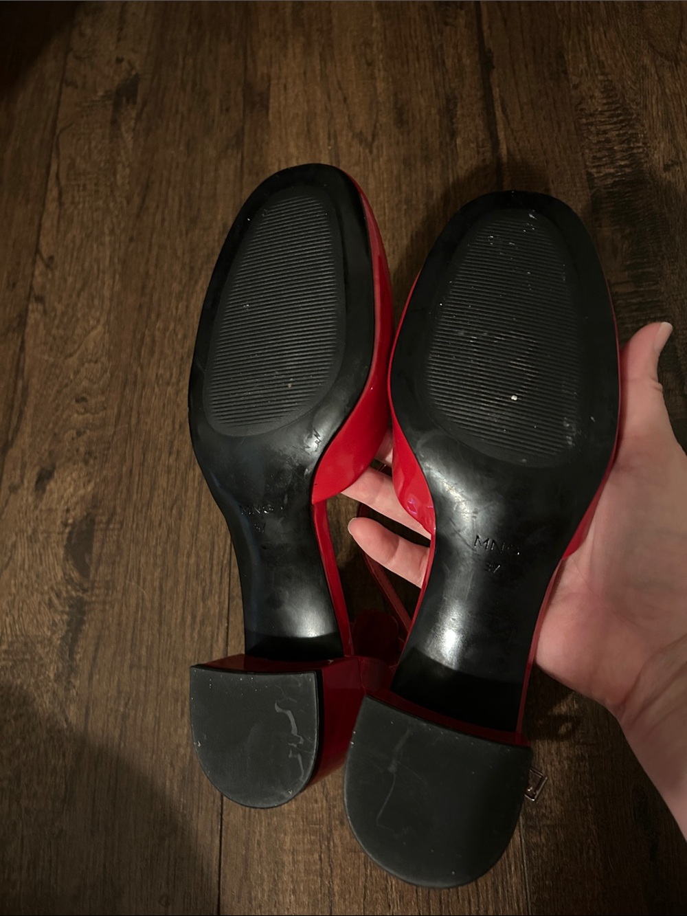 MMG Red Patent Ankle-Strap Women’s Pumps Sz 37 - Picture 6 of 7